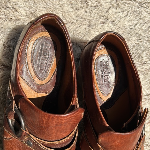 Born Ankle Boots Leather straps, chunky block heel and buckle, size 7 - Picture 6 of 9